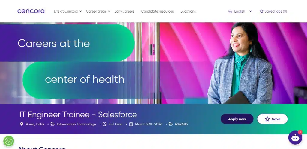 Cencora Recruitment Drive; Hiring IT Engineer Trainee