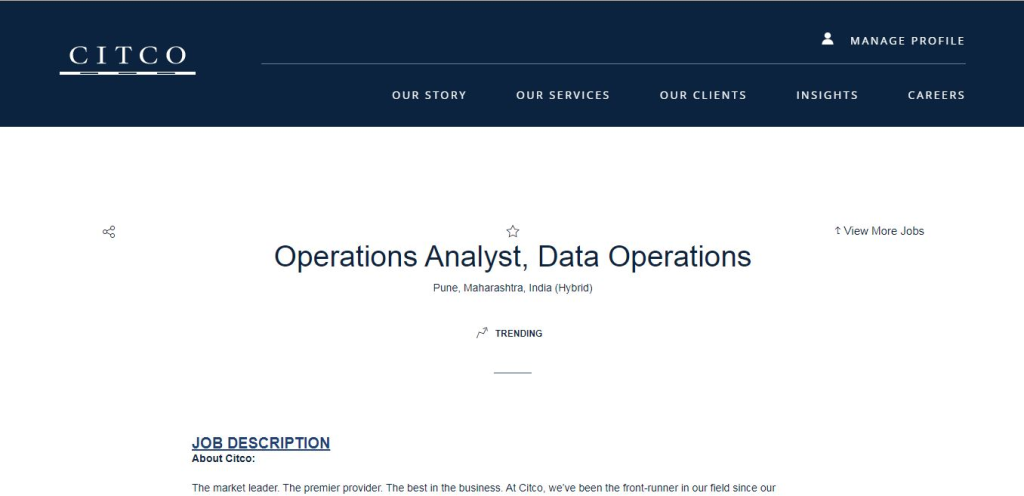 Citco Recruitment Drive; Hiring Operations Analyst