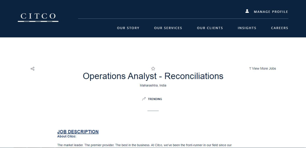 Citco Recruitment Drive; Hiring Operations Analyst
