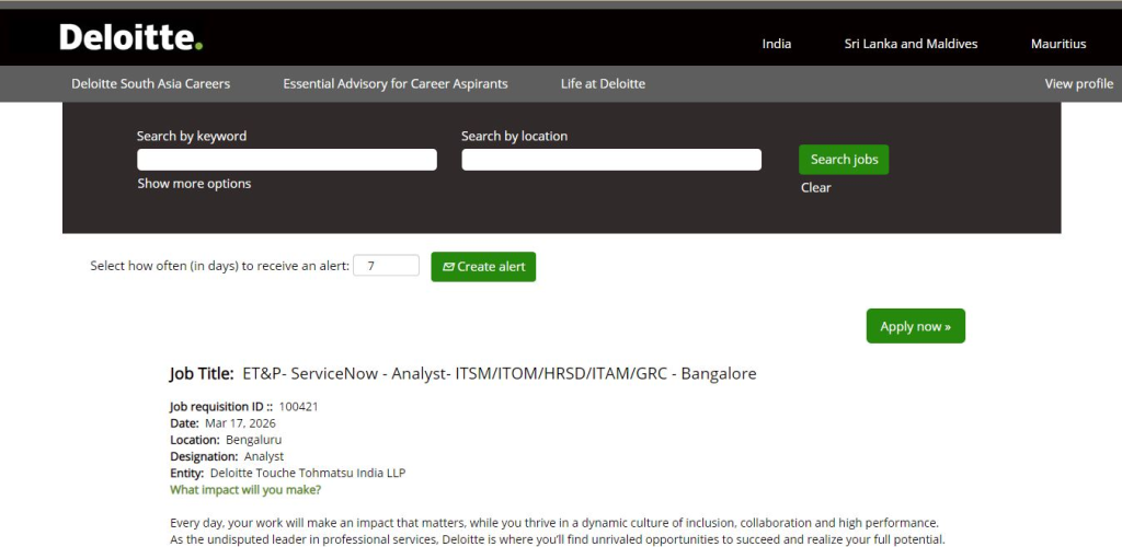 Deloitte Recruitment Drive; Hiring Analyst