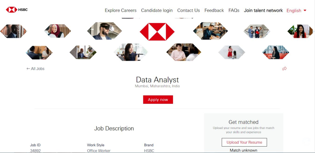 HSBC Recruitment Drive; Hiring Data Analyst