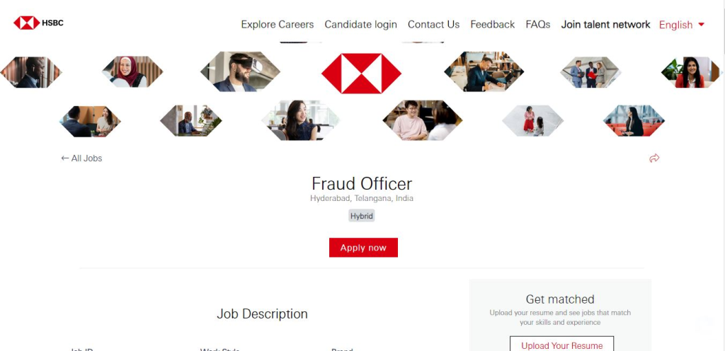 HSBC Recruitment Drive; Hiring Fraud Officer