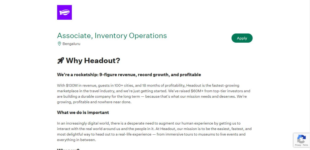 Headout Work from Home Jobs; Hiring Associate 