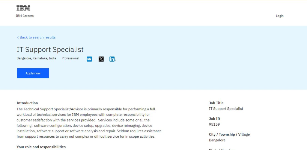 IBM Recruitment Drive; Hiring IT Support Specialist