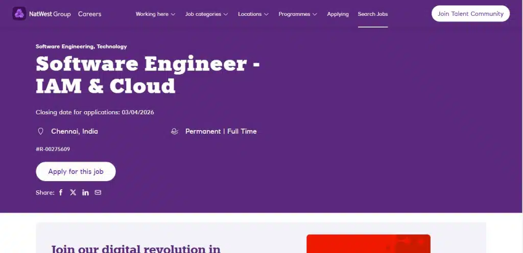 NatWest Group Recruitment Drive; Hiring Software Engineer