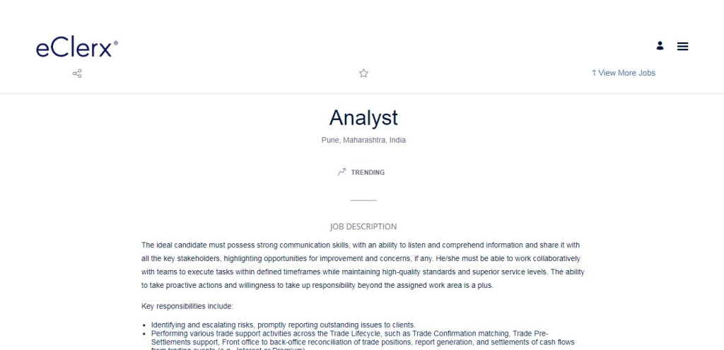 eClerx Recruitment Drive; Hiring Analyst