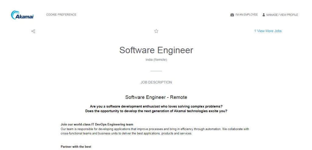 Akamai Work from Home Jobs; Hiring Software Engineer
