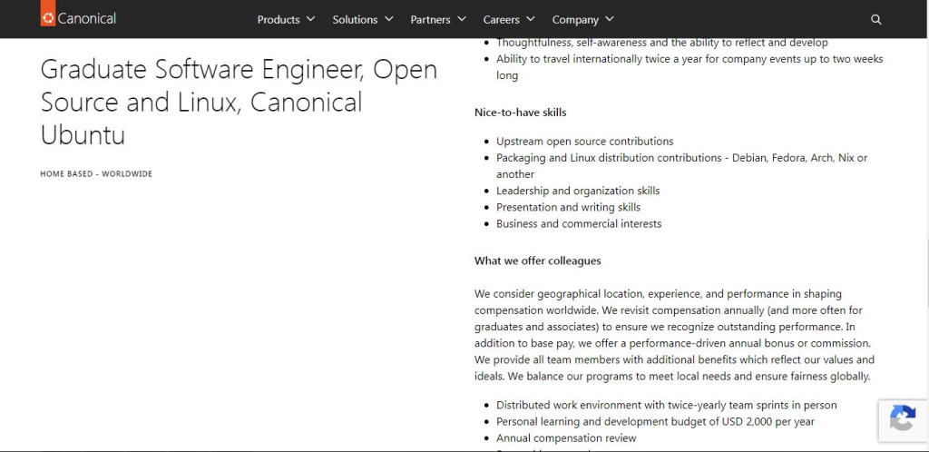 Canonical Work from Home Jobs; Hiring Graduate Software Engineer