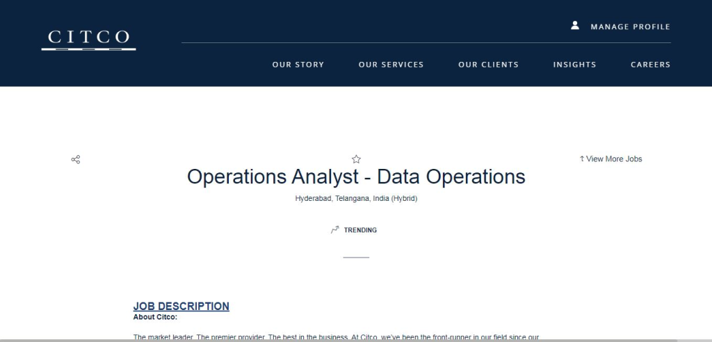 Citco Recruitment Drive; Hiring Operations Analyst