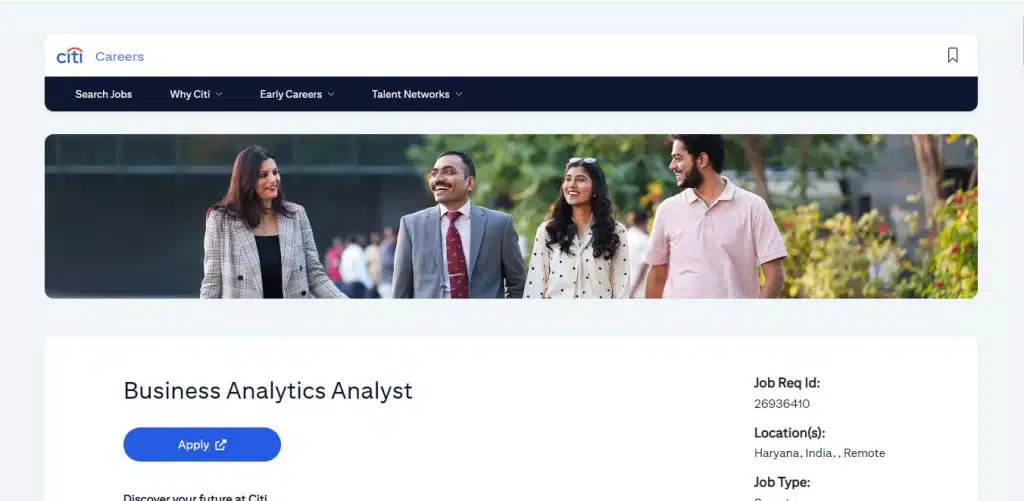 Citi Work from Home Jobs; Hiring Analyst