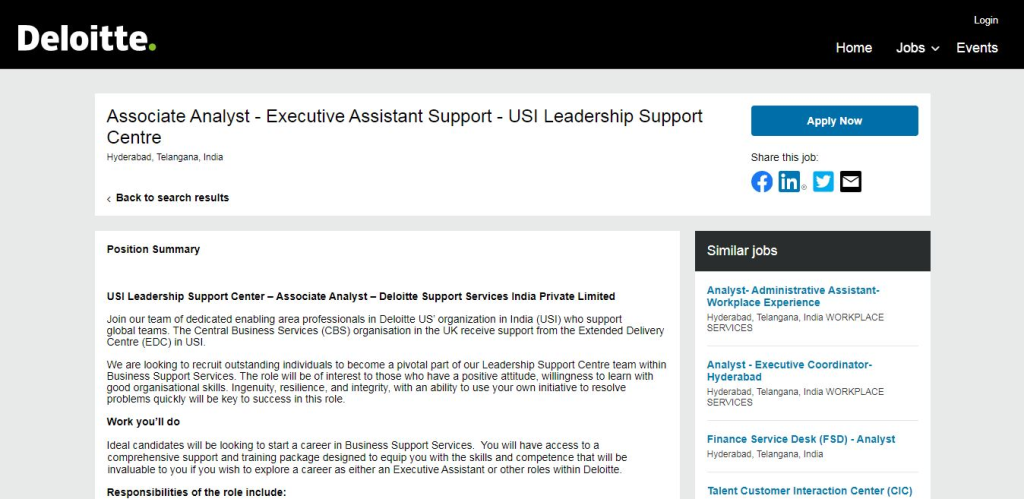 Deloitte Recruitment Drive; Hiring Associate Analyst