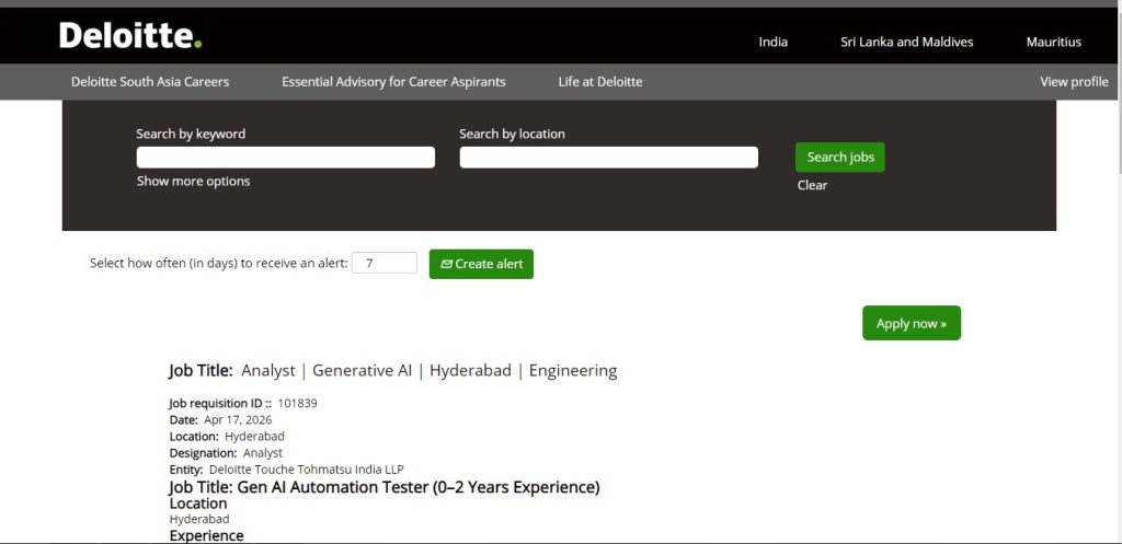 Deloitte Recruitment Drive; Hiring Analyst