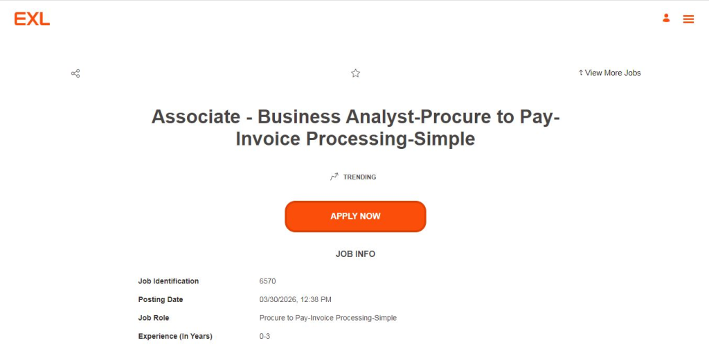 EXL Recruitment Drive; Hiring Associate