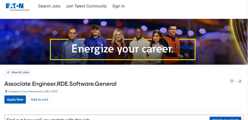 Eaton Recruitment Drive; Hiring Associate Engineer