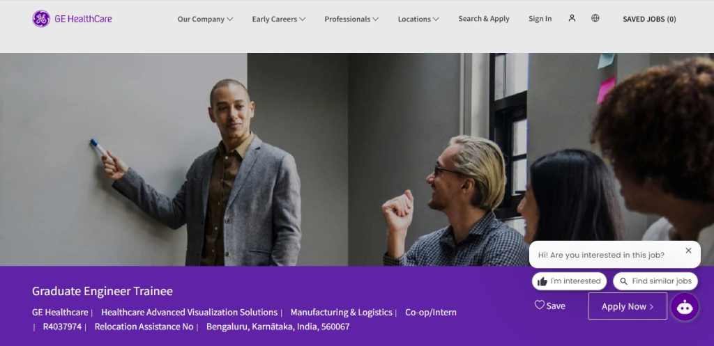 GE Healthcare Recruitment Drive; Hiring Graduate Engineer Trainee