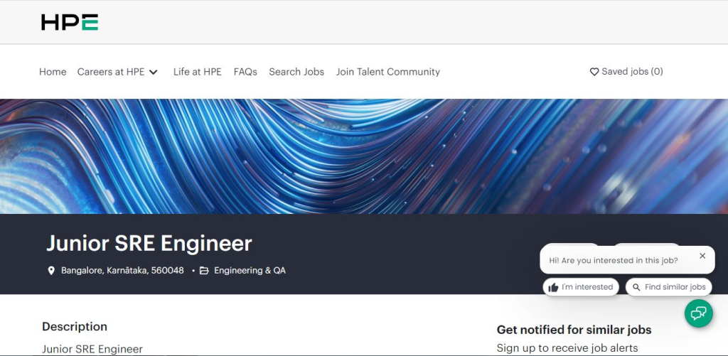 HPE Recruitment Drive; Hiring Junior Site Reliability Engineer