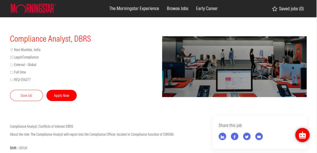Morningstar Recruitment Drive; Hiring Compliance Analyst