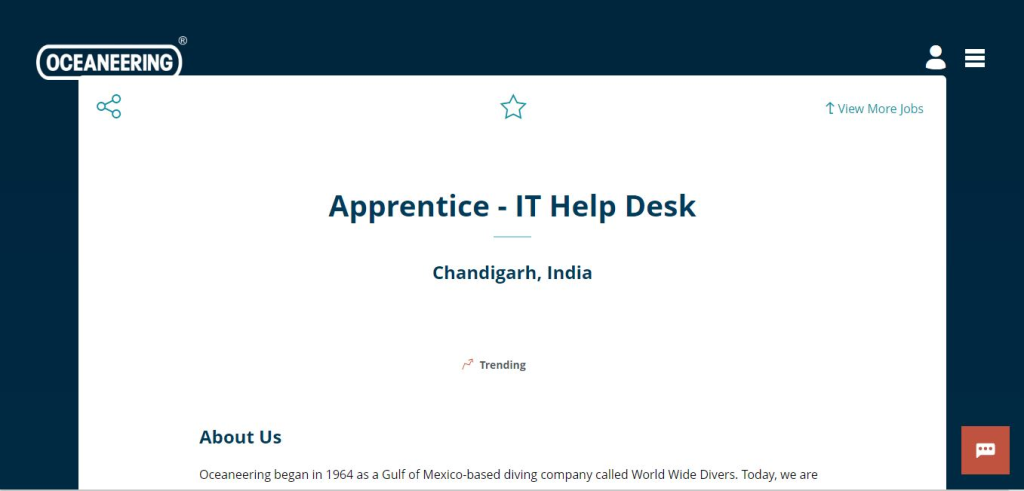 Oceaneering Recruitment Drive; Hiring Apprentice (IT Help Desk)