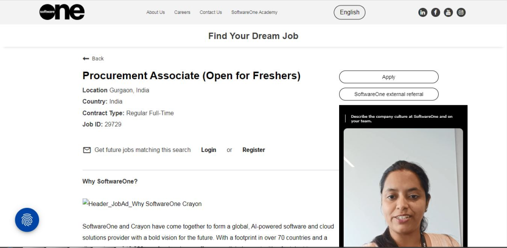 SoftwareOne Recruitment Drive; Hiring Procurement Associate