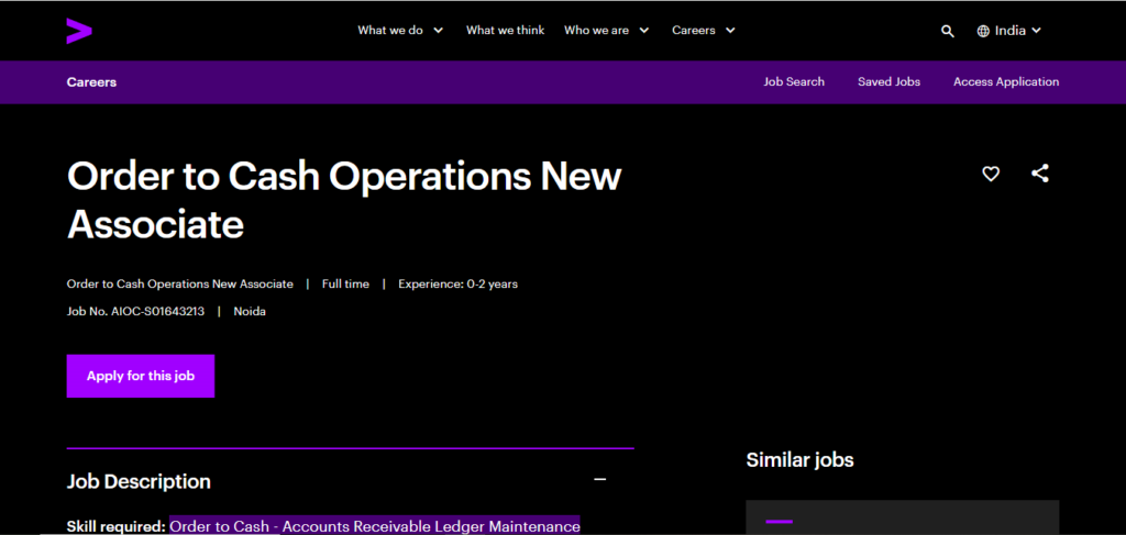 Accenture Recruitment Drive; Hiring O2C Associate