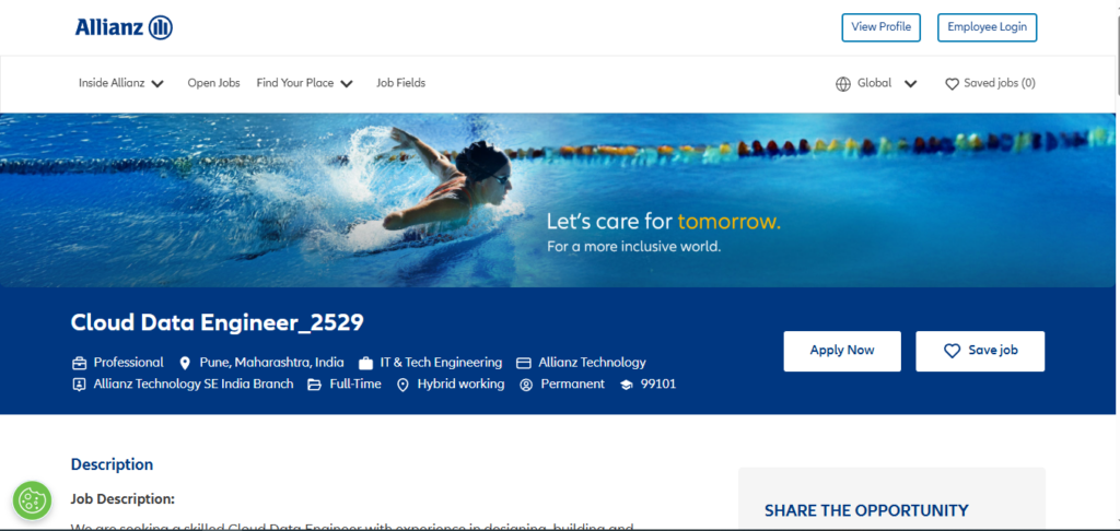 Allianz Technology Recruitment Drive; Hiring Cloud Data Engineer 