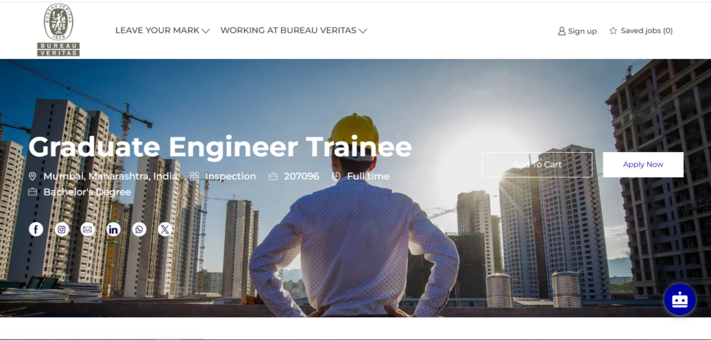 Bureau Veritas Recruitment Drive; Hiring Graduate Engineer Trainee