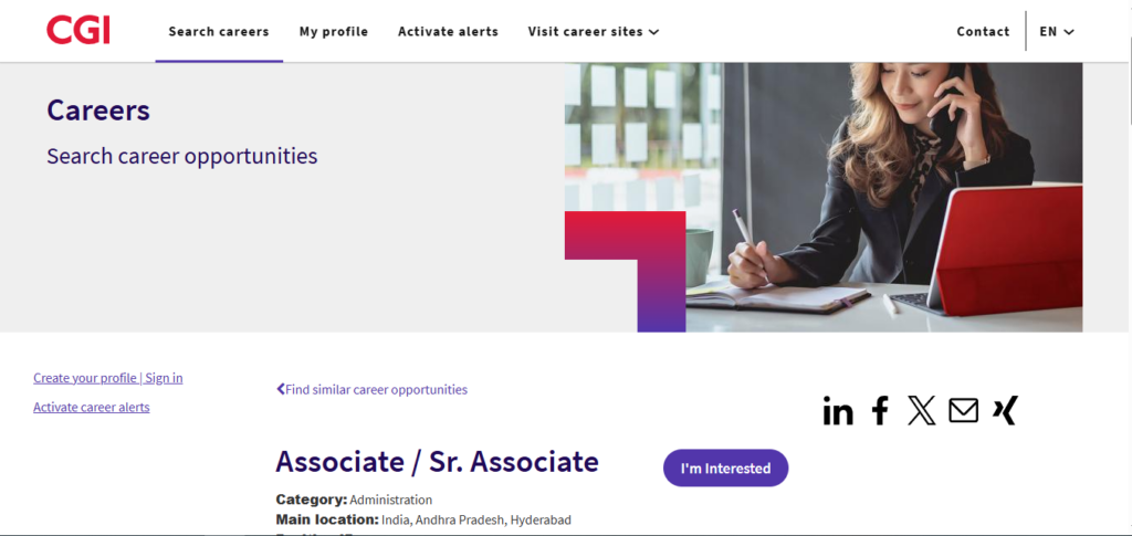 CGI Recruitment Drive; Hiring Associate