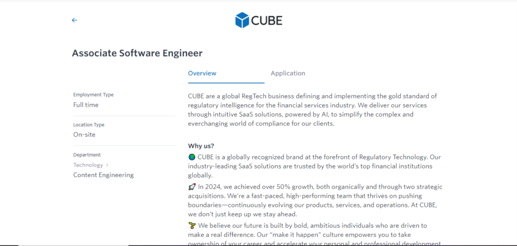 CUBE Recruitment Drive; Hiring Associate Software Engineer