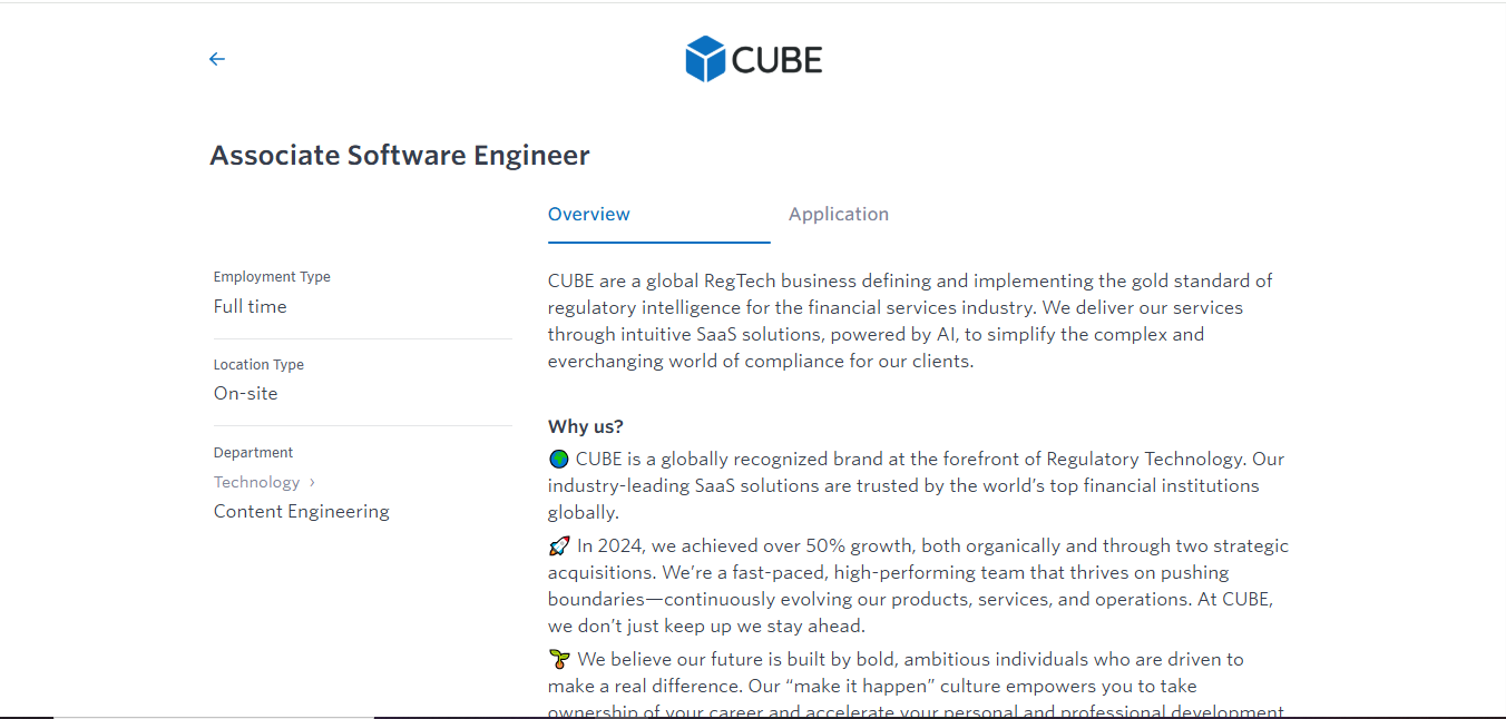 CUBE Recruitment Drive; Hiring Associate Software Engineer – Apply Now ...