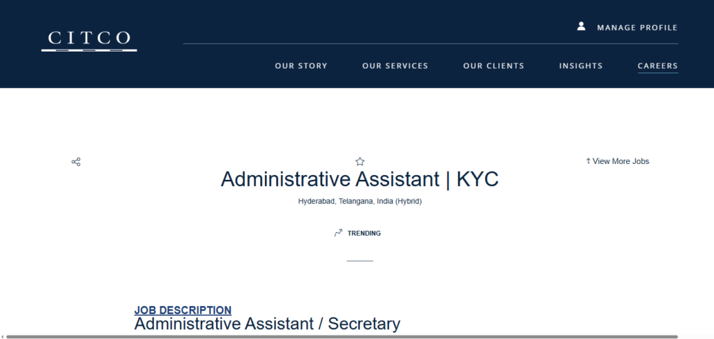 Citco Recruitment Drive; Hiring Administrative Assistant (KYC)