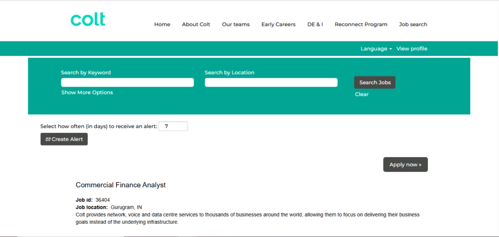 Colt Recruitment Drive; Hiring Commercial Finance Analyst