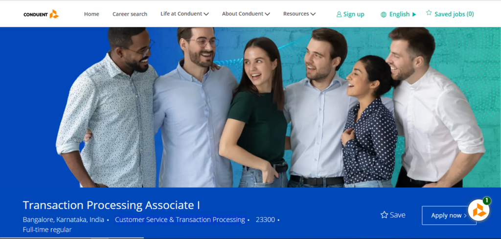 Conduent Recruitment Drive; Hiring Transaction Processing Associate I