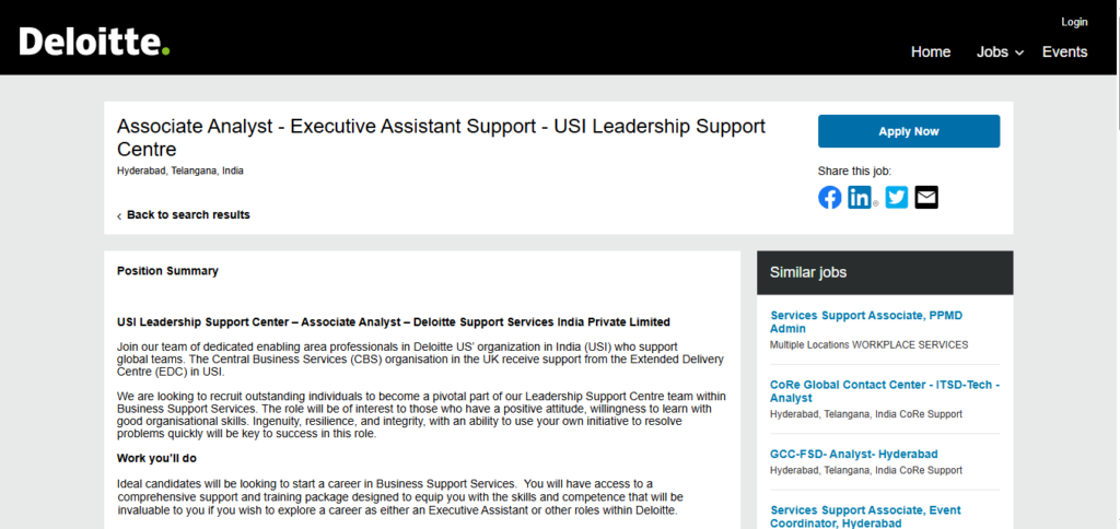 Deloitte Recruitment Drive; Hiring Associate Analyst