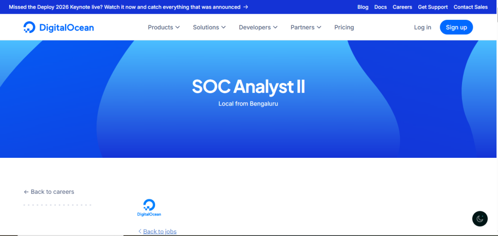 DigitalOcean Recruitment Drive; Hiring SOC Analyst