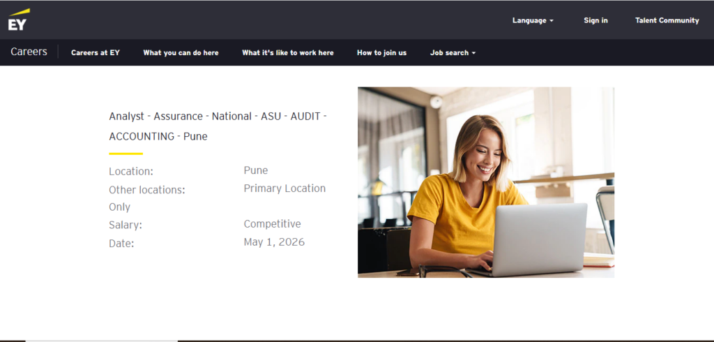 EY Recruitment Drive; Hiring Audit Accounting Analyst
