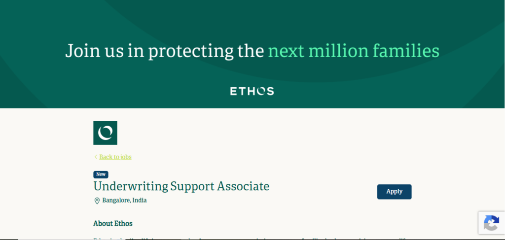 Ethos Recruitment Drive; Hiring Associate