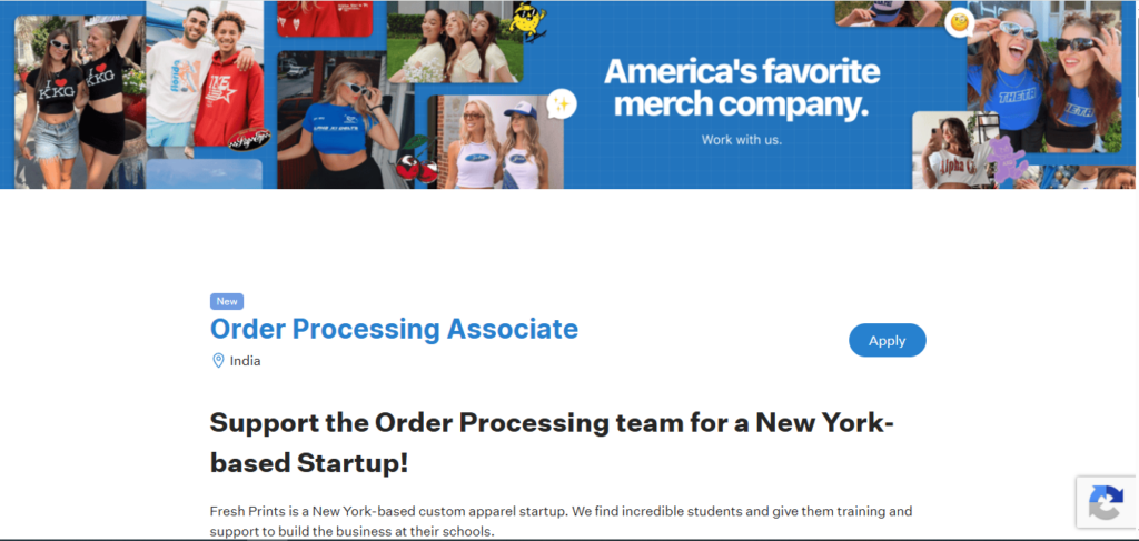 Fresh Prints Work from Home Jobs; Hiring Order Processing Associate