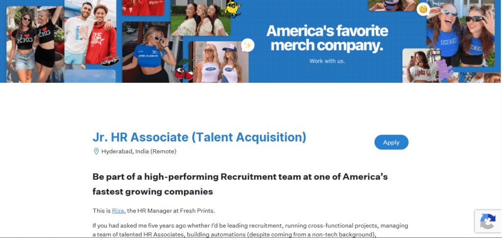 Fresh Prints Work from Home Jobs; Hiring Jr. HR Associate