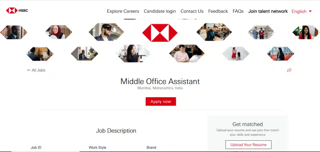 HSBC Recruitment Drive; Hiring Middle Office Assistant