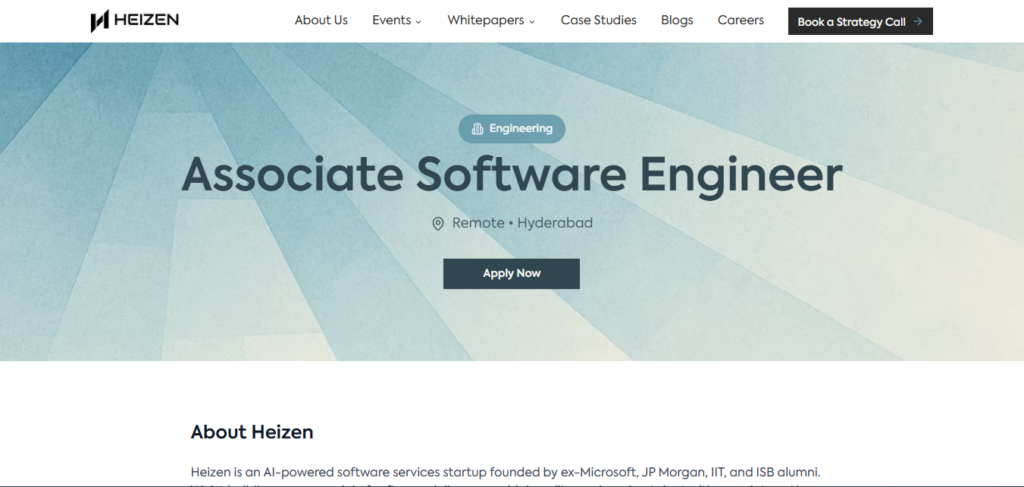 Heizen Work from Home Jobs; Hiring Associate Software Engineer