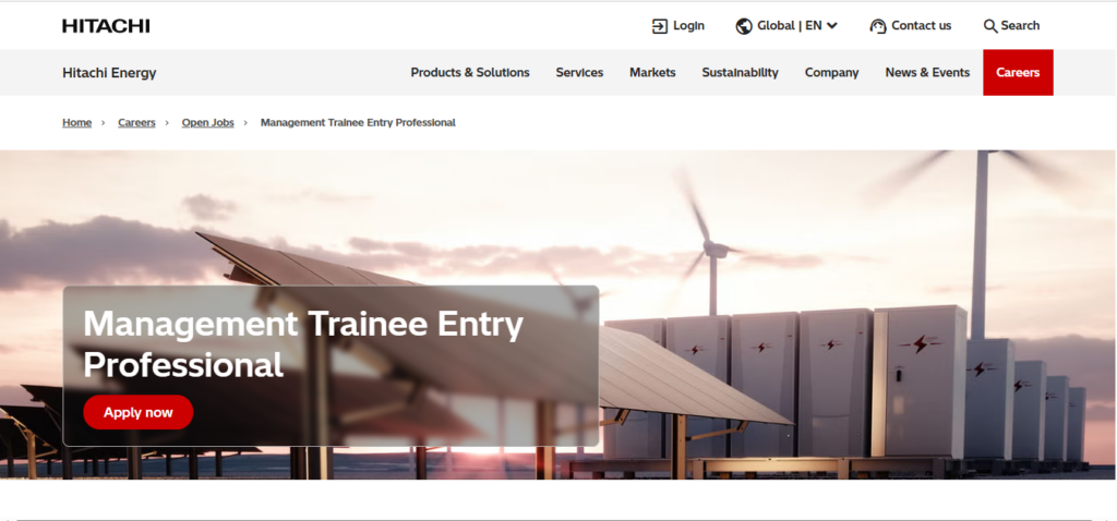 Hitachi Energy Recruitment Drive; Hiring Management Trainee