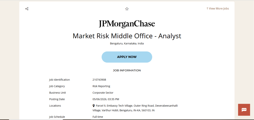 JPMorgan & Chase Recruitment Drive; Hiring Analyst