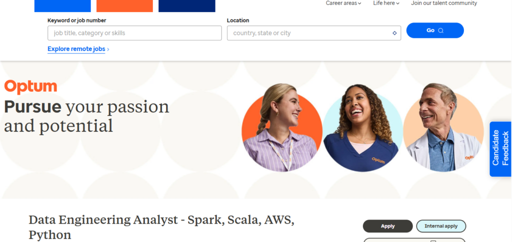 Optum Recruitment Drive; Hiring Data Engineering Analyst