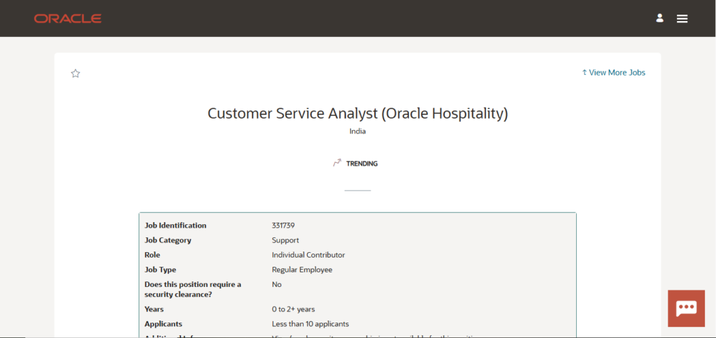 Oracle Recruitment Drive; Hiring Customer Service Analyst