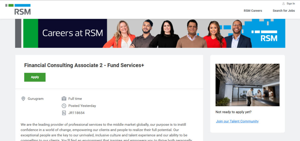 RSM Recruitment Drive; Hiring Financial Consulting Associate