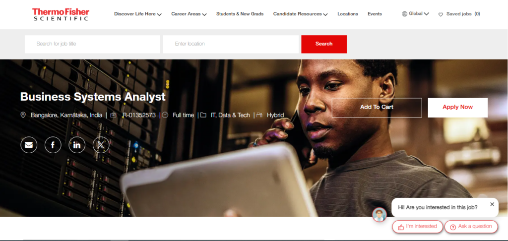 ThermoFisher Scientific Recruitment Drive; Hiring Business Systems Analyst