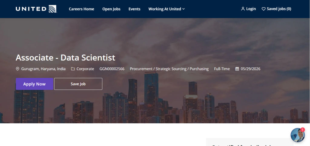 United Airlines Recruitment Drive; Hiring Associate