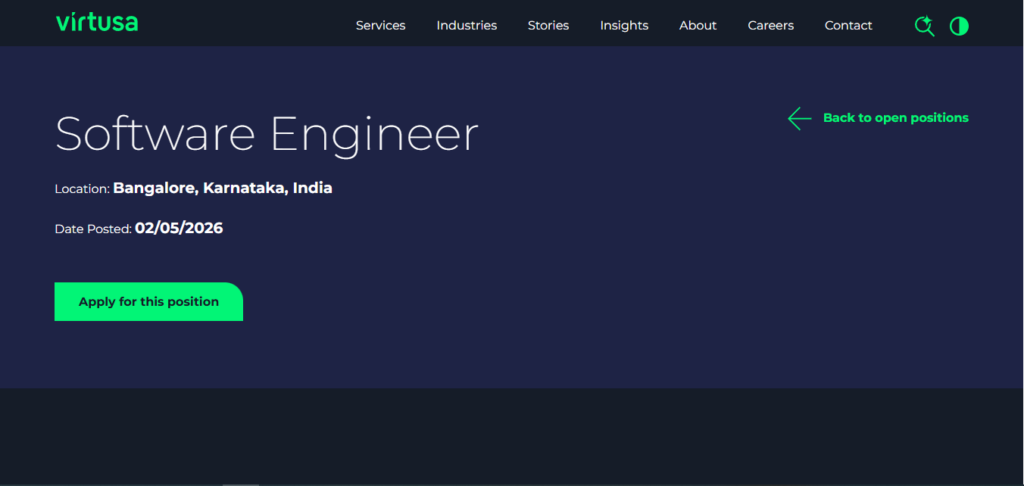 Virtusa Recruitment Drive; Hiring Software Engineer