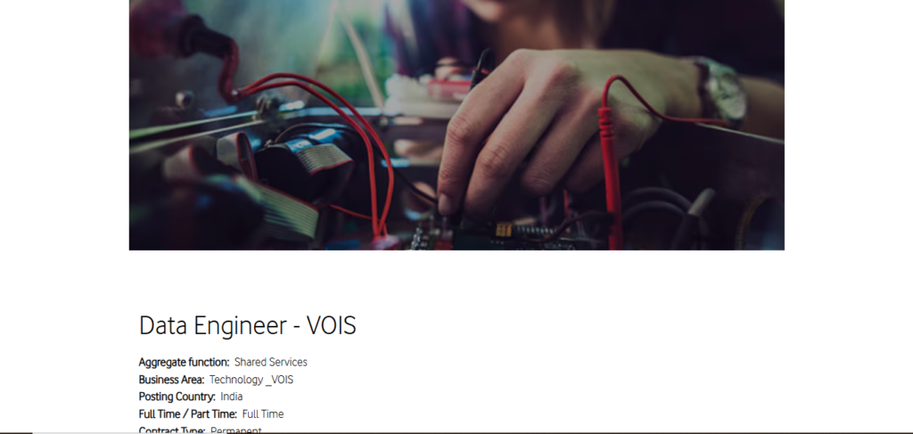 Vodafone Recruitment Drive; Hiring Data Engineer