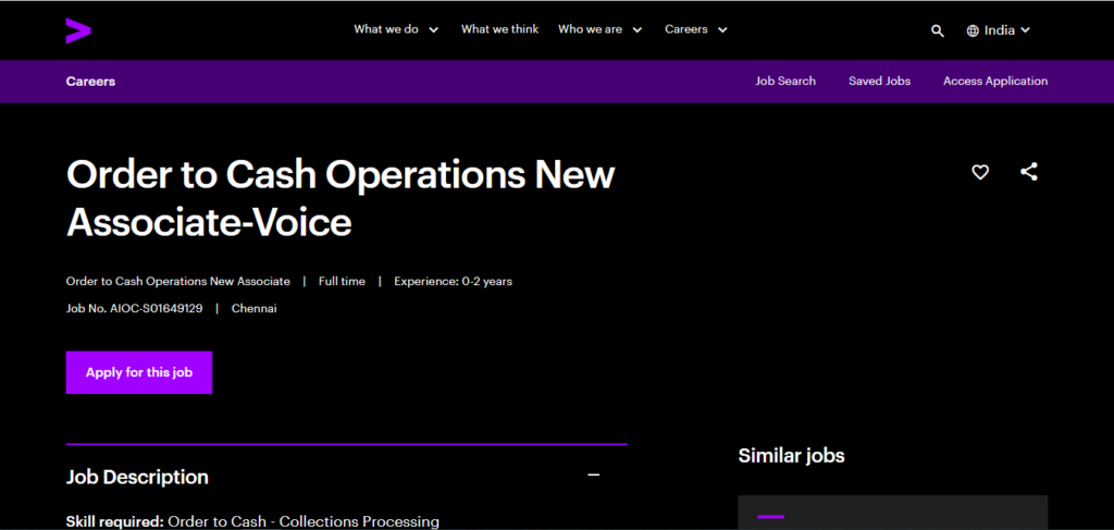 Accenture Recruitment Drive; Hiring O2C Associate